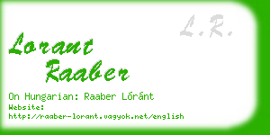 lorant raaber business card